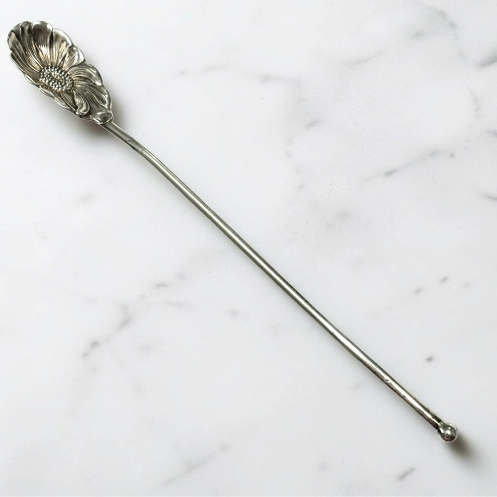 Paye Baker Sterling Silver Sipper Spoon Straw Lemonade Daisy Drink Stirrer 11.3g